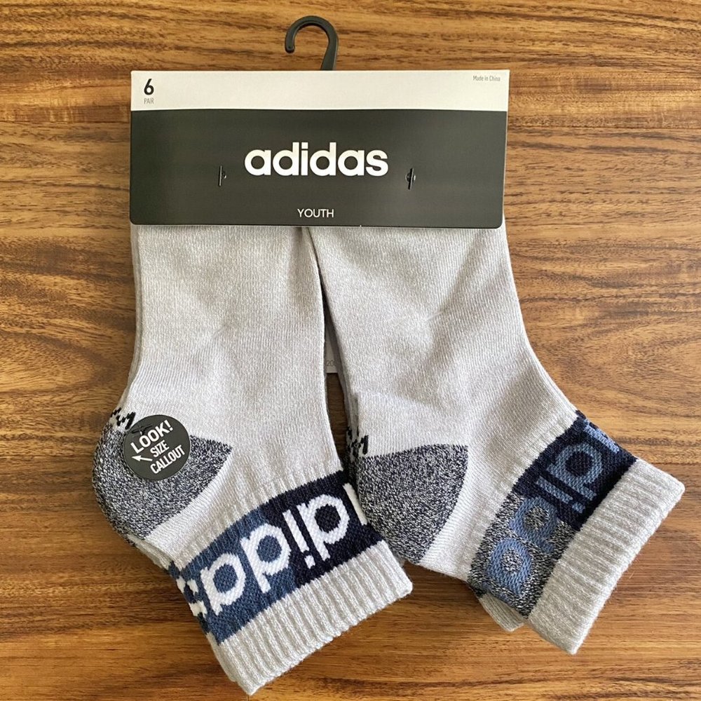 NWT Adidas Youth Quarter Socks